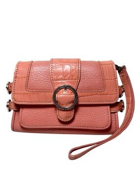 Brighton Small Coral Pink Leather Wristlet Wallet/Organizer EUC